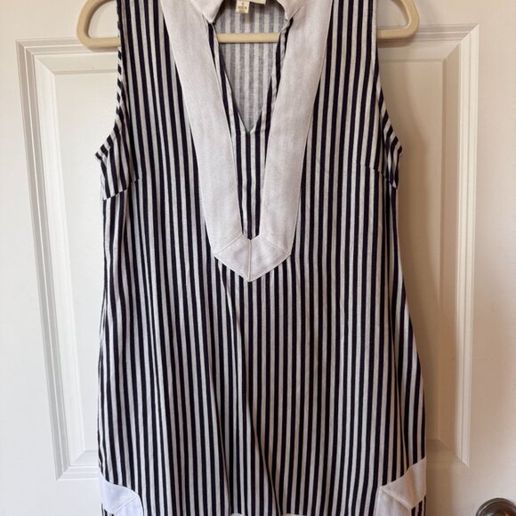 SAIL TO SABLE Navy and White Classic Sleeveless Tunic - Picture 2 of 5
